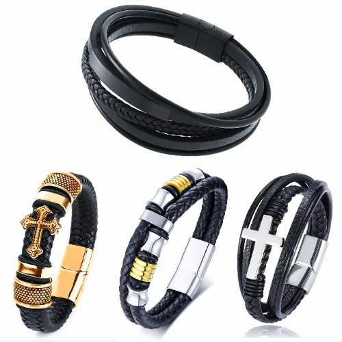 Pulsera Cuerina y Aleacion